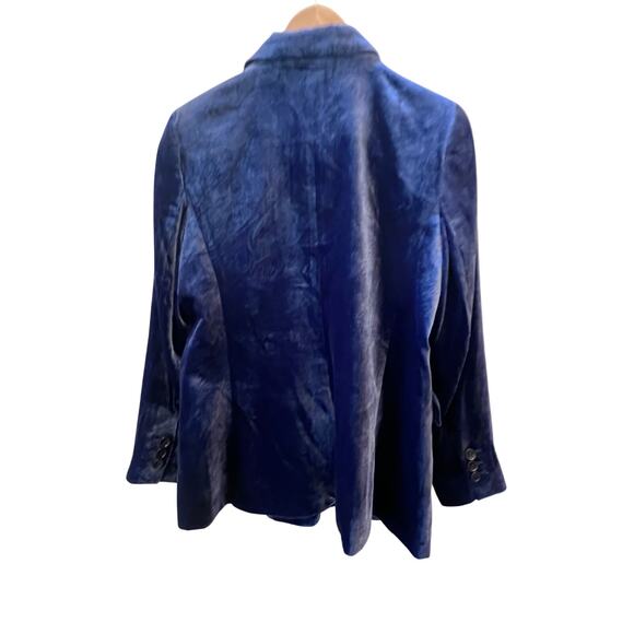 NWOT Talbots Navy Blue Velvet Velveteen Preppy Academia Women's Blazer Size 10P - Picture 3 of 12